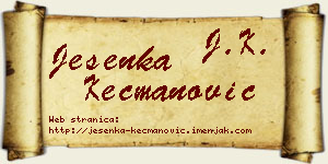 Jesenka Kecmanović vizit kartica